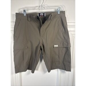 Men's Helly Hansen‎ HH QD Cargo Shorts 32 Performance Hiking Stretch Grey/Green